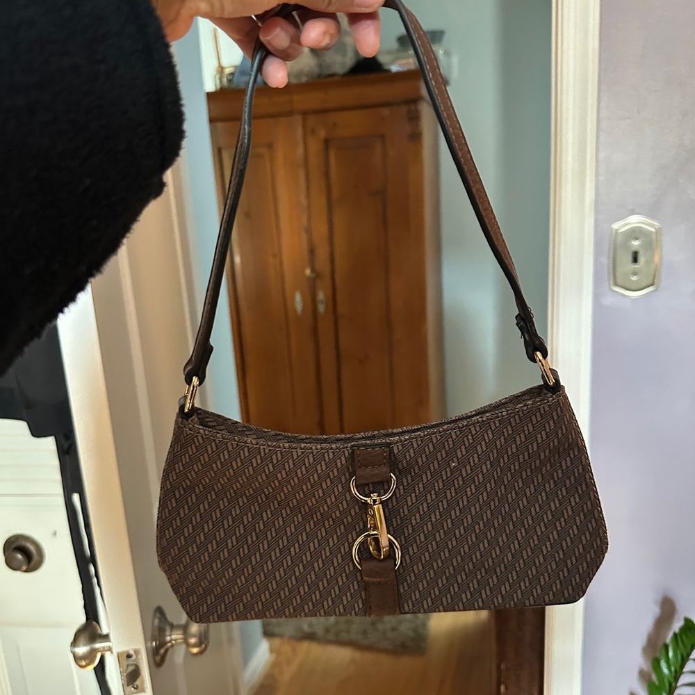 Brown Designer Style Small Shoulder Bag